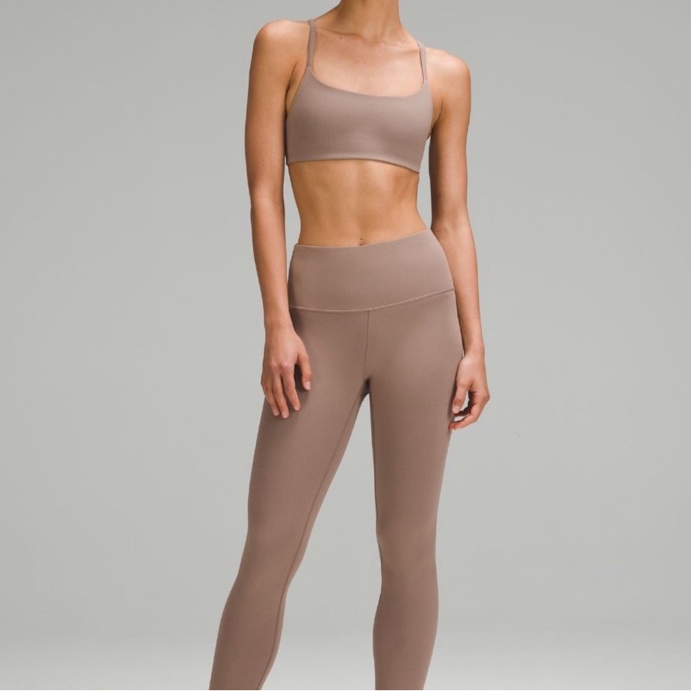 Wunder Train Strappy Racer Bra A/B *Ribbed Color Taupetastic Cream